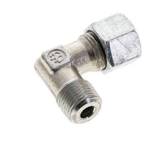 3/8'' NPT Male x 10S Zinc plated Steel 90 deg Elbow Cutting ring 630 Bar DIN 2353