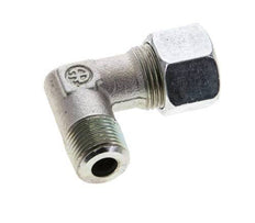 3/8'' NPT Male x 12S Zinc plated Steel 90 deg Elbow Cutting ring 630 Bar DIN 2353