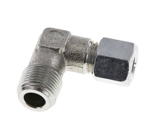 R 3/8'' Male x 8L Zinc plated Steel 90 deg Elbow Fitting 315 Bar DIN 2353