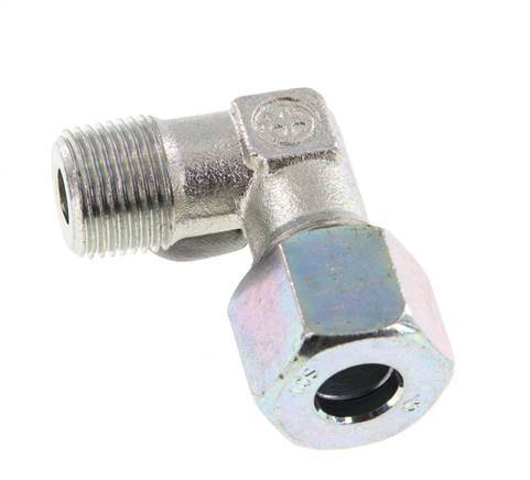 R 3/8'' Male x 10S Zinc plated Steel 90 deg Elbow Fitting 630 Bar DIN 2353