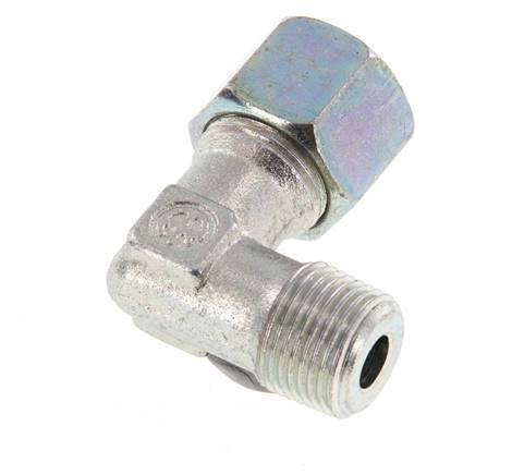 R 3/8'' Male x 10S Zinc plated Steel 90 deg Elbow Fitting 630 Bar DIN 2353