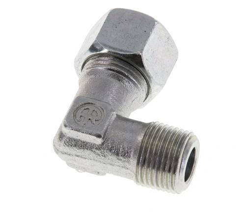 R 3/8'' Male x 12L Zinc plated Steel 90 deg Elbow Fitting 315 Bar DIN 2353