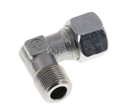 R 3/8'' Male x 12L Zinc plated Steel 90 deg Elbow Fitting 315 Bar DIN 2353