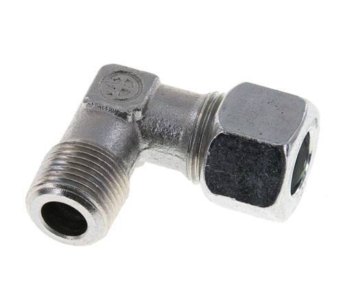 R 3/8'' Male x 12L Zinc plated Steel 90 deg Elbow Fitting 315 Bar DIN 2353