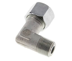 R 3/8'' Male x 12S Zinc plated Steel 90 deg Elbow Fitting 630 Bar DIN 2353