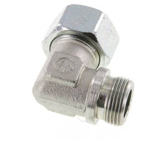 G 1'' Male x 25S Zinc plated Steel 90 deg Elbow Fitting 400 Bar DIN 2353