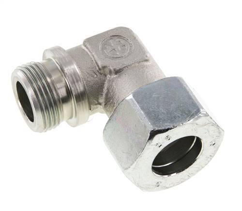 G 1'' Male x 25S Zinc plated Steel 90 deg Elbow Fitting 400 Bar DIN 2353