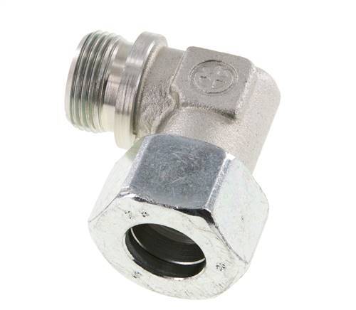 G 1'' Male x 25S Zinc plated Steel 90 deg Elbow Fitting 400 Bar DIN 2353