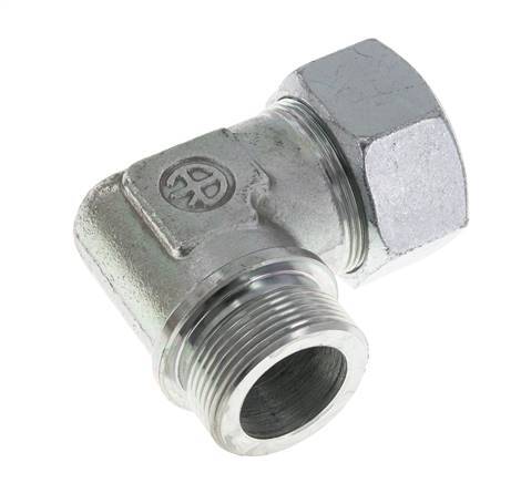 G 1 1/2'' Male x 38S Zinc plated Steel 90 deg Elbow Fitting 315 Bar DIN 2353