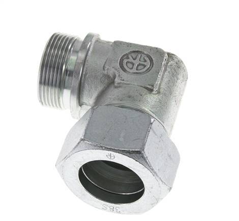 G 1 1/2'' Male x 38S Zinc plated Steel 90 deg Elbow Fitting 315 Bar DIN 2353