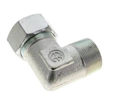 1 1/2'' NPT Male x 38S Zinc plated Steel 90 deg Elbow Cutting ring 315 Bar DIN 2353