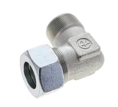 1 1/4'' NPT Male x 30S Zinc plated Steel 90 deg Elbow Cutting ring 400 Bar DIN 2353