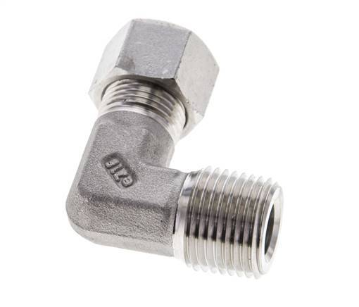 1/2'' NPT Male x 12L Stainless steel 90 deg Elbow Cutting ring 315 Bar DIN 2353