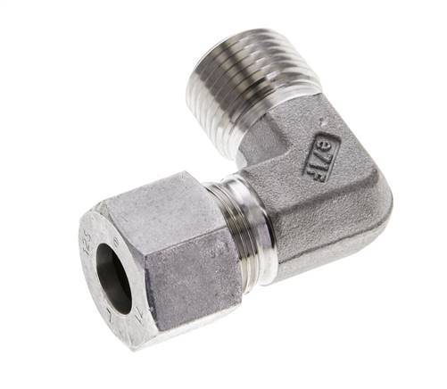 1/2'' NPT Male x 12S Stainless steel 90 deg Elbow Cutting ring 630 Bar DIN 2353