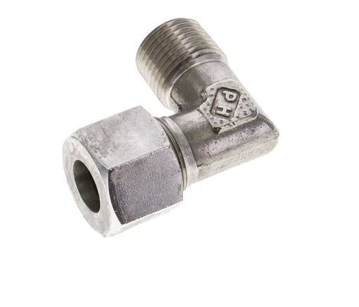 1/2'' NPT Male x 14S Stainless steel 90 deg Elbow Cutting ring 630 Bar DIN 2353