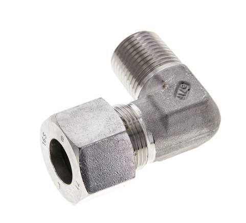 1/2'' NPT Male x 16S Stainless steel 90 deg Elbow Cutting ring 400 Bar DIN 2353