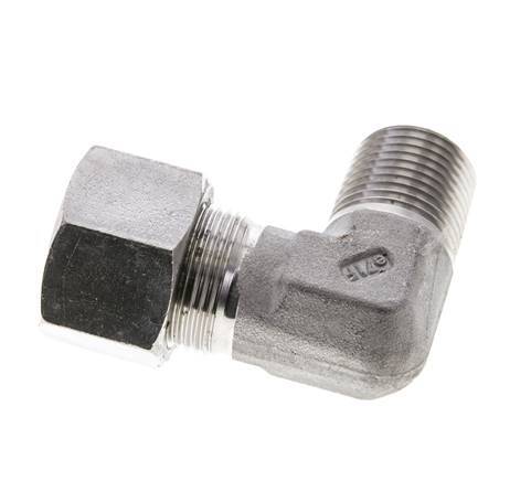 1/2'' NPT Male x 16S Stainless steel 90 deg Elbow Cutting ring 400 Bar DIN 2353