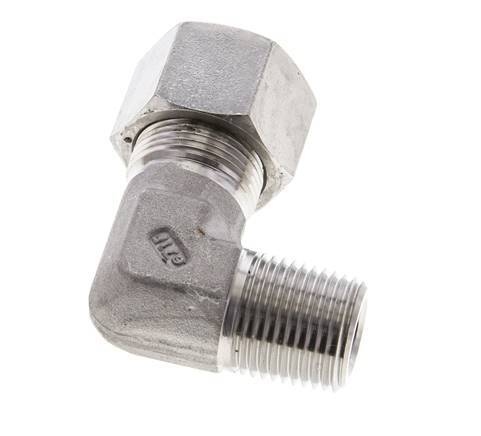 1/2'' NPT Male x 16S Stainless steel 90 deg Elbow Cutting ring 400 Bar DIN 2353