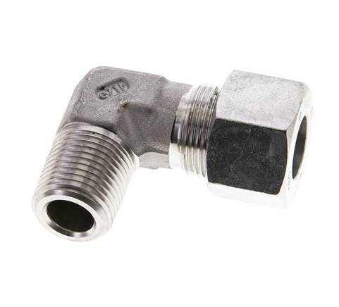 1/2'' NPT Male x 16S Stainless steel 90 deg Elbow Cutting ring 400 Bar DIN 2353