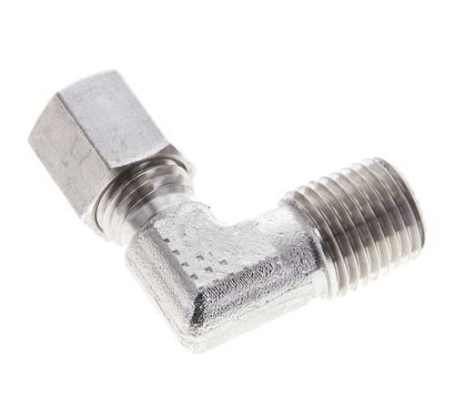 1/4'' NPT Male x 6L Stainless steel 90 deg Elbow Cutting ring 315 Bar DIN 2353