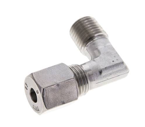 1/4'' NPT Male x 6S Stainless steel 90 deg Elbow Cutting ring 630 Bar DIN 2353