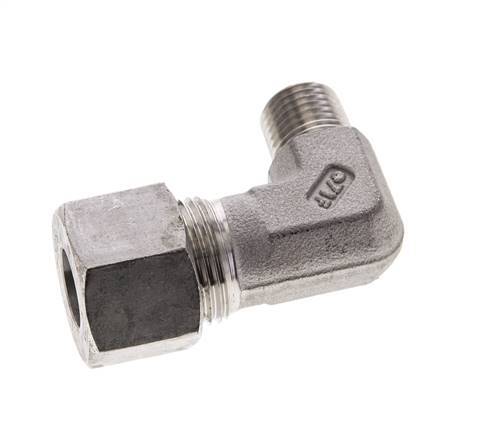 1/4'' NPT Male x 12S Stainless steel 90 deg Elbow Cutting ring 630 Bar DIN 2353