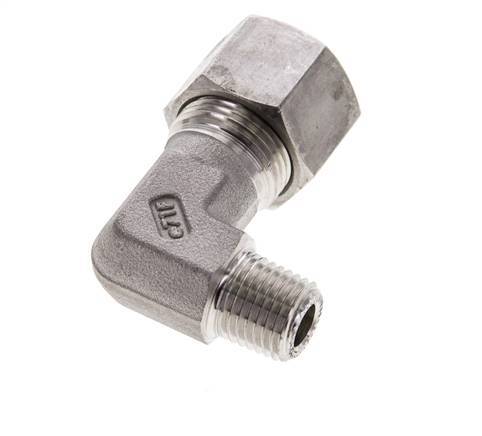 1/4'' NPT Male x 12S Stainless steel 90 deg Elbow Cutting ring 630 Bar DIN 2353