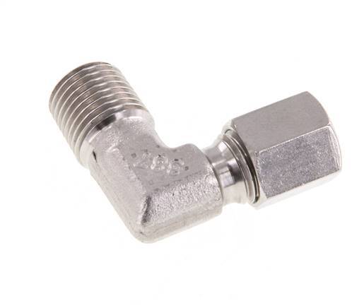 R 1/4'' Male x 6L Stainless steel 90 deg Elbow Fitting 315 Bar DIN 2353