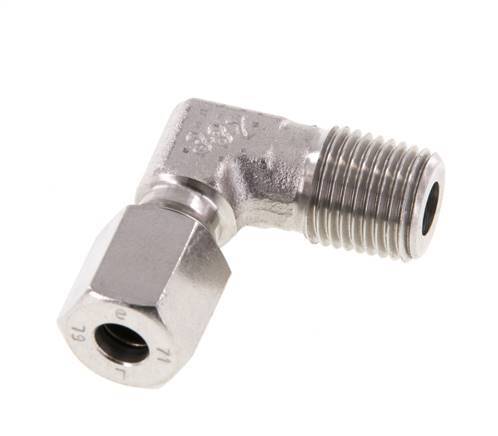 R 1/4'' Male x 6L Stainless steel 90 deg Elbow Fitting 315 Bar DIN 2353