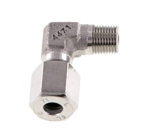 R 1/8'' Male x 6L Stainless steel 90 deg Elbow Fitting 315 Bar DIN 2353