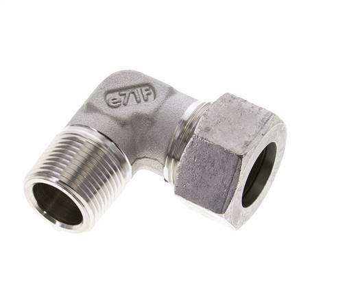 3/4'' NPT Male x 22L Stainless steel 90 deg Elbow Cutting ring 160 Bar DIN 2353