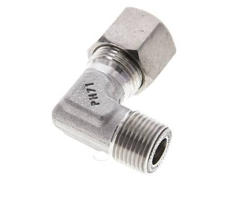 3/8'' NPT Male x 10S Stainless steel 90 deg Elbow Cutting ring 630 Bar DIN 2353