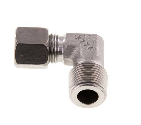 R 3/8'' Male x 8L Stainless steel 90 deg Elbow Fitting 315 Bar DIN 2353