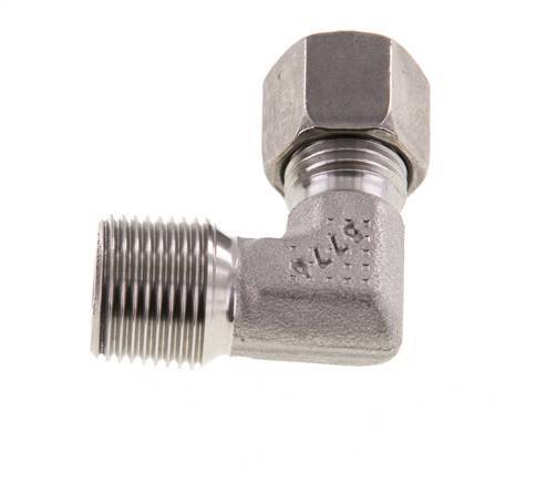 R 3/8'' Male x 8L Stainless steel 90 deg Elbow Fitting 315 Bar DIN 2353