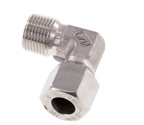 R 3/8'' Male x 10L Stainless steel 90 deg Elbow Fitting 315 Bar DIN 2353