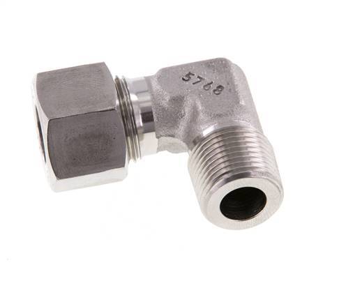R 3/8'' Male x 12L Stainless steel 90 deg Elbow Fitting 315 Bar DIN 2353