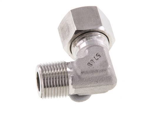 R 3/8'' Male x 12L Stainless steel 90 deg Elbow Fitting 315 Bar DIN 2353