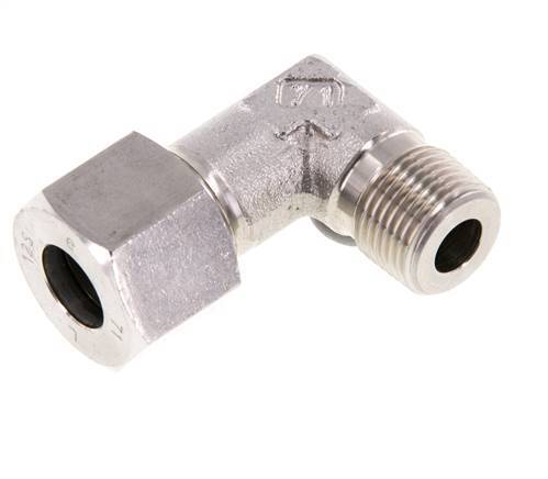 R 3/8'' Male x 12S Stainless steel 90 deg Elbow Fitting 630 Bar DIN 2353