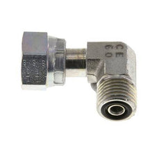 UNF 9/16''-18 x UNF 9/16''-18 M/F Zinc plated Steel 90 deg Elbow Fitting ORFS 630 Bar - Hydraulic
