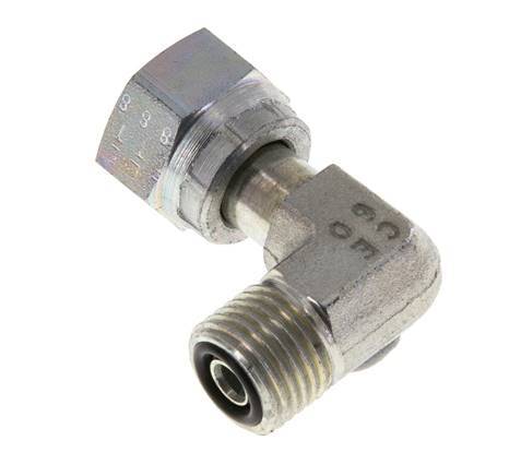 UNF 9/16''-18 x UNF 9/16''-18 M/F Zinc plated Steel 90 deg Elbow Fitting ORFS 630 Bar - Hydraulic