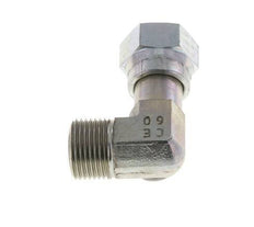 UN 13/16''-16 x UN 13/16''-16 M/F Zinc plated Steel 90 deg Elbow Fitting ORFS 630 Bar - Hydraulic