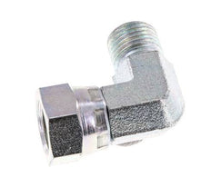 G 1/4'' M/F Zinc plated Steel 90 deg Elbow Fitting 350 Bar - Hydraulic