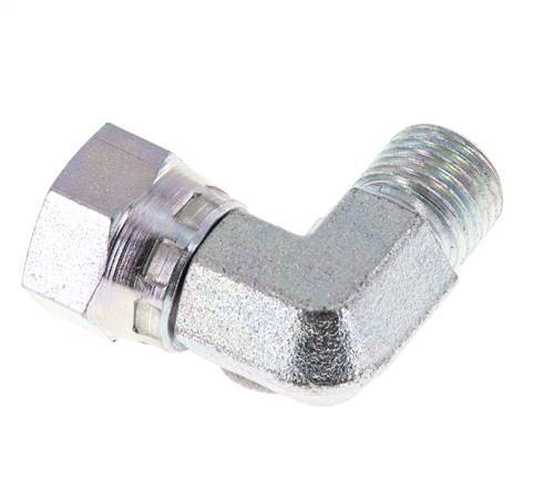 G 1/4'' M/F Zinc plated Steel 90 deg Elbow Fitting 350 Bar - Hydraulic