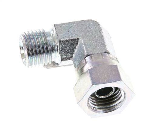 G 1/4'' M/F Zinc plated Steel 90 deg Elbow Fitting 350 Bar - Hydraulic