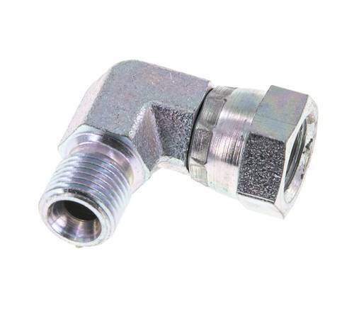 G 1/8'' M/F Zinc plated Steel 90 deg Elbow Fitting 475 Bar - Hydraulic