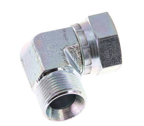 G 3/4'' M/F Zinc plated Steel 90 deg Elbow Fitting 175 Bar - Hydraulic