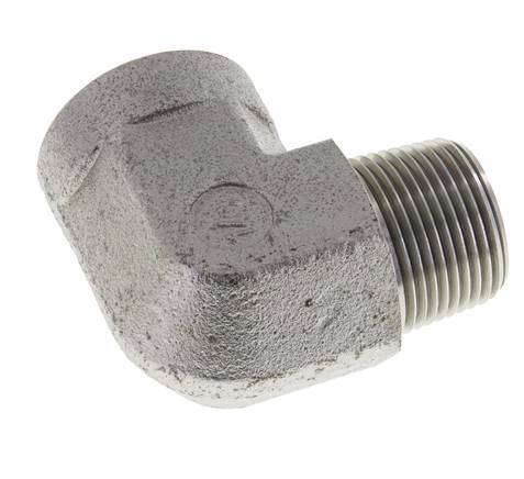 1'' NPT x 1'' NPT M/F Zinc plated Steel 90 deg Elbow Fitting 140 Bar - Hydraulic