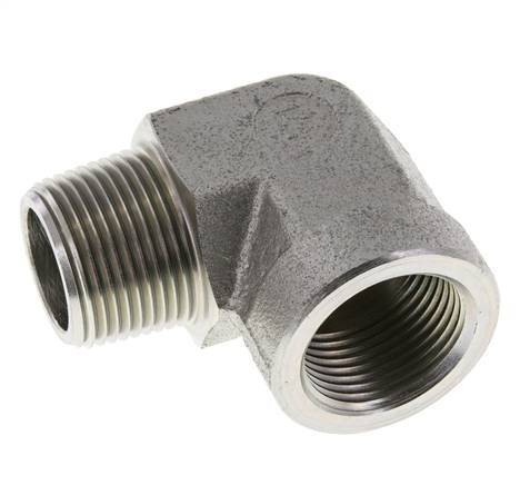 1'' NPT x 1'' NPT M/F Zinc plated Steel 90 deg Elbow Fitting 140 Bar - Hydraulic