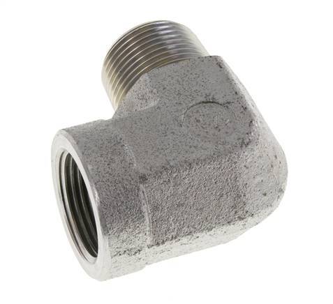1'' NPT x 1'' NPT M/F Zinc plated Steel 90 deg Elbow Fitting 140 Bar - Hydraulic