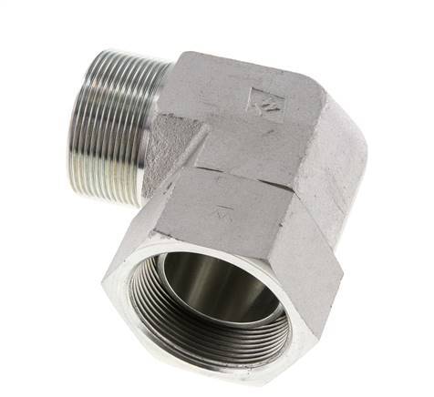G 2'' M/F Zinc plated Steel 90 deg Elbow Fitting 75 Bar - Hydraulic